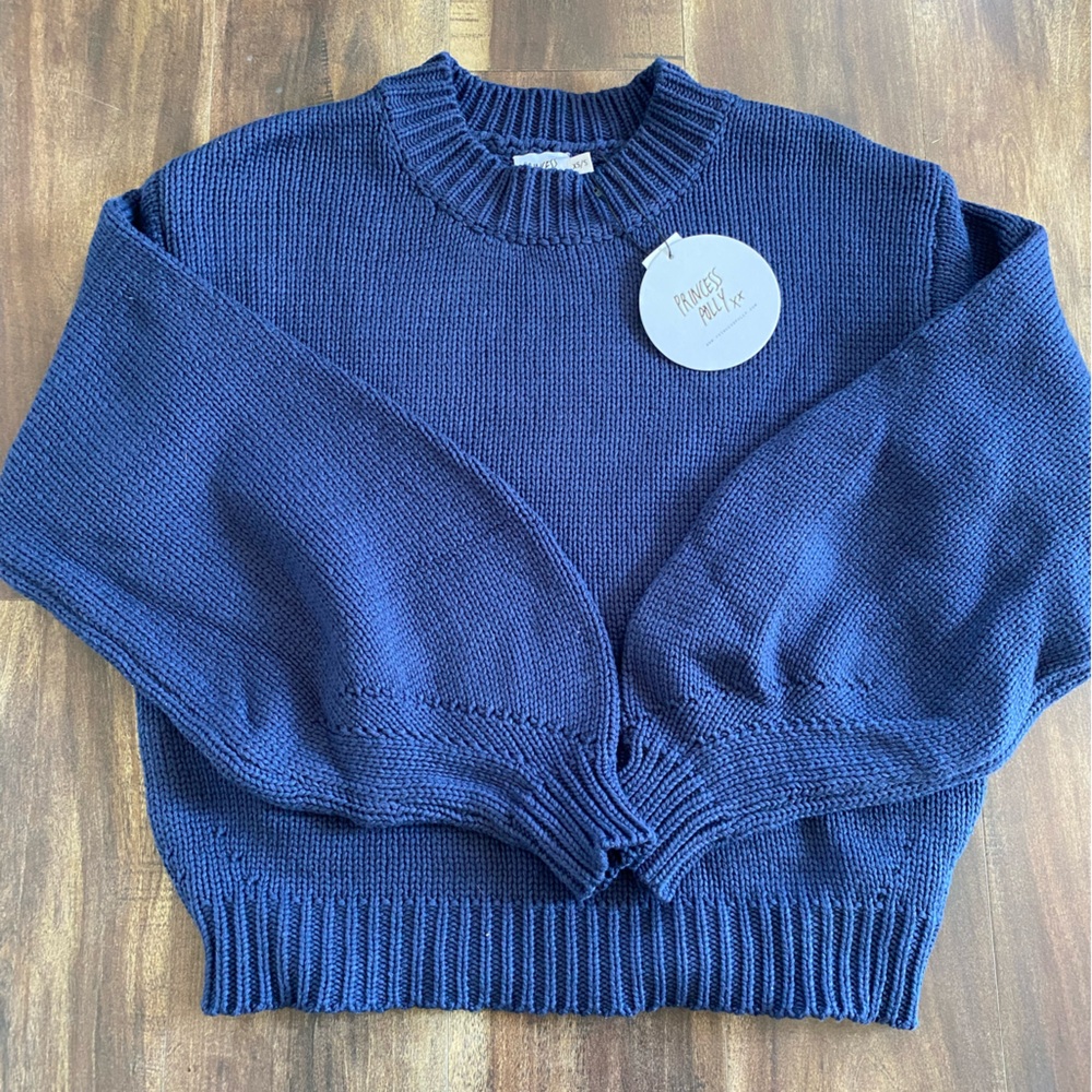 Princess Polly Navy Crewneck Sweater